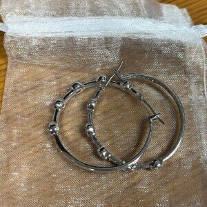 Boutique Women's Earrings Silver/Diamond with Inside Diamonds